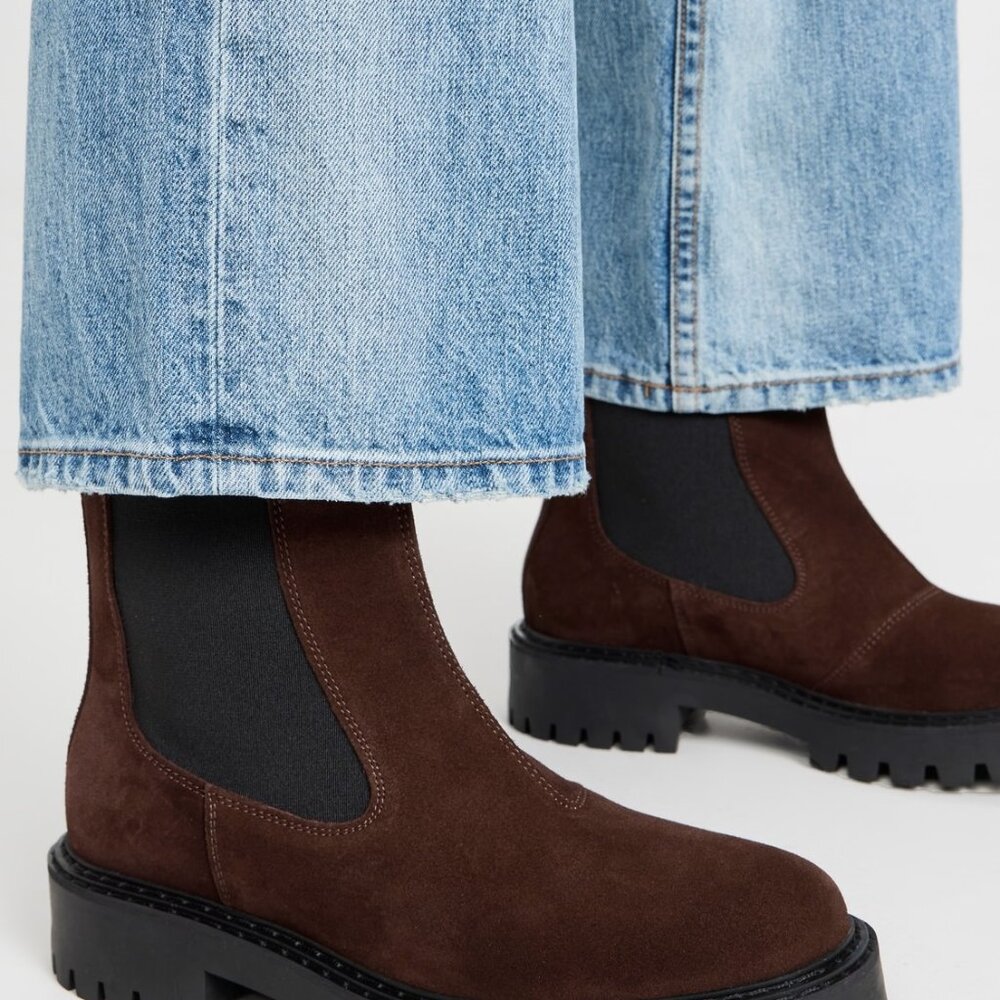 LAST Demmi Suede Pull-On Boots - Dark Brown, Women's Size 9.5